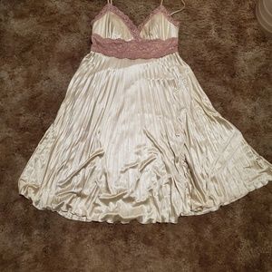 Champagne and light pink cocktail dress.